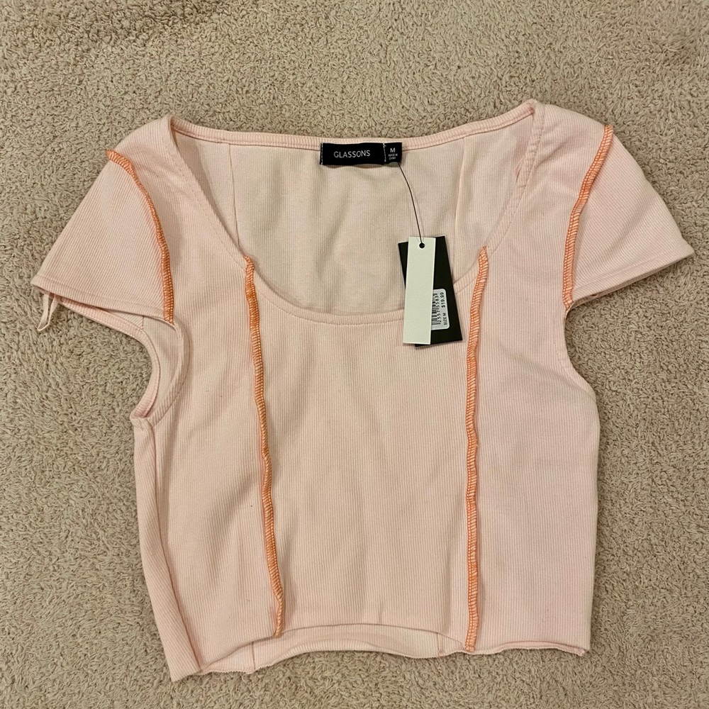 Glassons Pink Crop Top - Size M